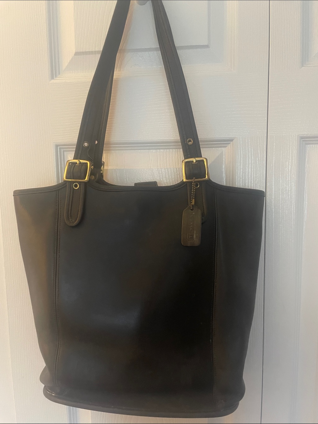 Coach Vintage Black Leather Bucket Bag